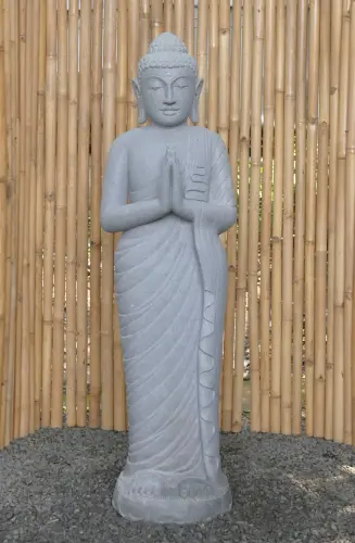 Product image of the product “Standing Buddha made of Riverstone, position Namaskara , H. 149cm. ”